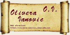 Olivera Vanović vizit kartica